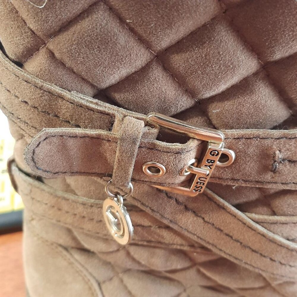 G By Guess Caramel Boot Suede Flat Boot Size 8 Wi… - image 6